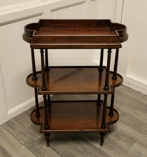 fig 1. French Walnut 3 Tier Etagere or Occasional Table