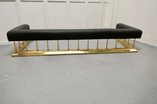 Large Brass and Black Leather Step Over Club Fender