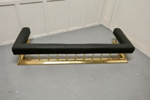 fig 1. Large Brass and Black Leather Step Over Club Fender