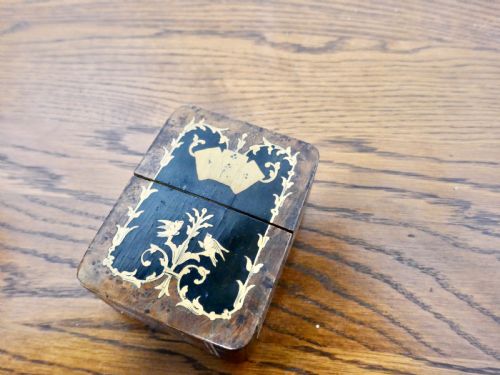 fig 1. French Inlaid Playing Card Box with 2 Packs of Cards