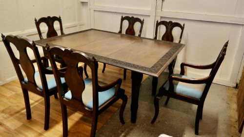 fig 2. Carved Extending Table and 6 Matching Carver Chairs