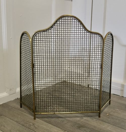 19th Century Folding Brass Fire Guard