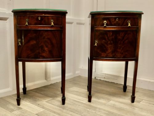 A Beautiful Pair of Flame Mahogany Bedside Cupboards