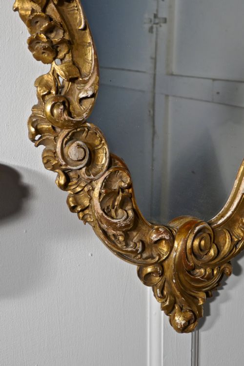 fig 1. Large 19th Century French Rococo Gilt Console Mirror and Wall Brackets Set
