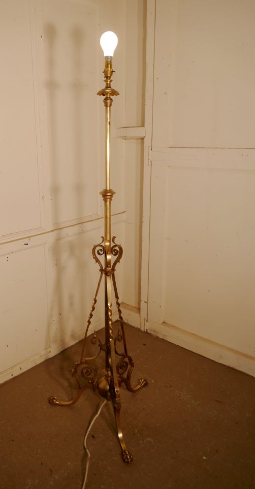 French Brass Adjustable Floor Lamp Rococo Standard Lamp