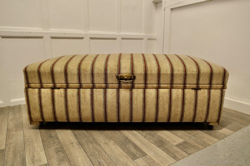 A Large Upholstered Double Ottoman or Window Seat