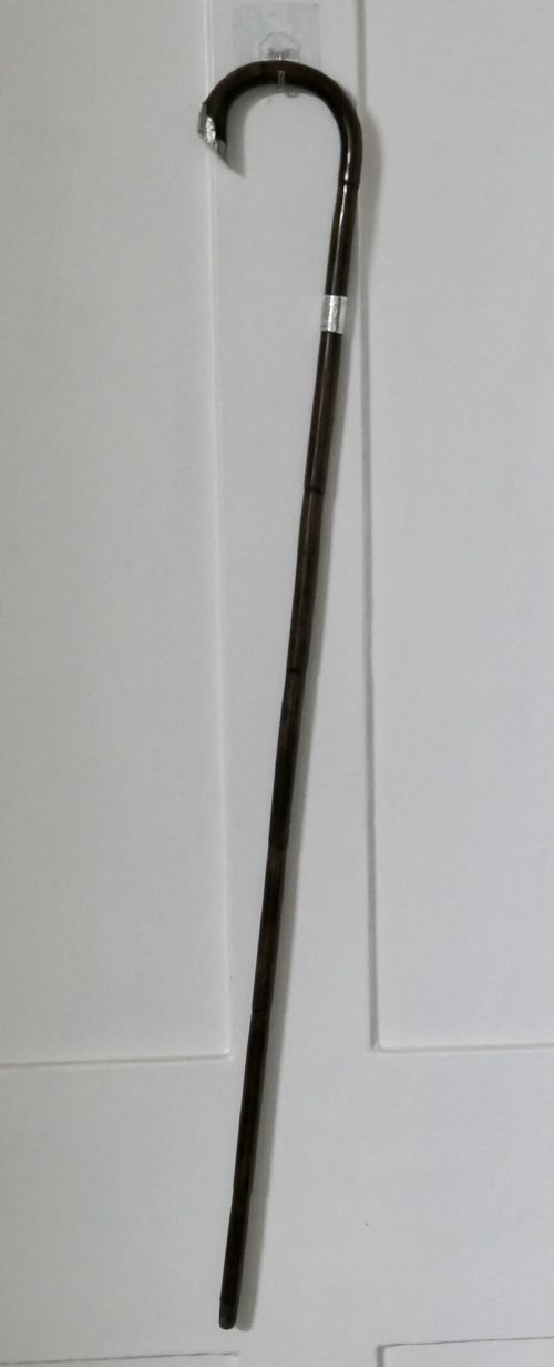 Good Bamboo Walking Stick with Silver Hall Marked Collar & Handle.
