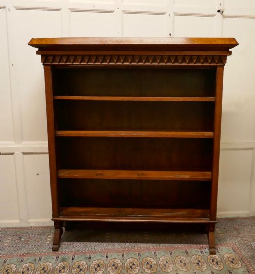 Arts and Crafts Large Golden Oak Open Bookcase