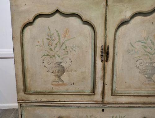 fig 1. Large Regency Hand Painted Linen Press Cupboard