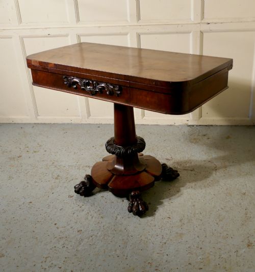 fig 1. Superb WilliamIV Rosewood Folding Games or Card Table