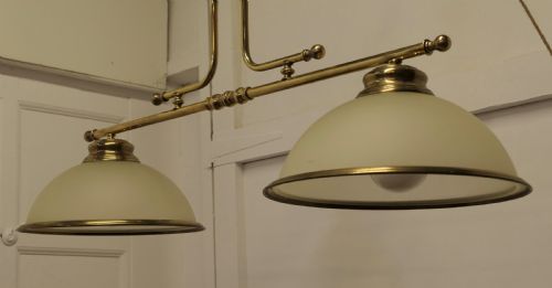 Superb Large Brass Twin Ceiling Light