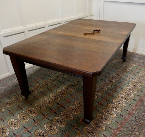 fig 1. Victorian Arts and Crafts Oak Wind Out Table, Extending Dining Table