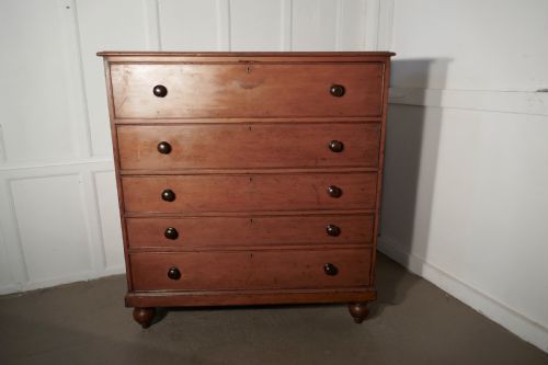 fig 1. Very Large Victorian Pine Chest of Drawers, 5 Drawer Chest