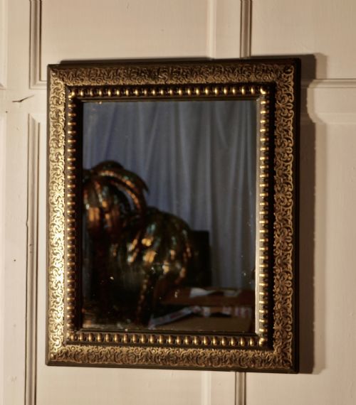 fig 1. Stunning French Empire Gilt Brass and Black Lacquer Wall Mirror