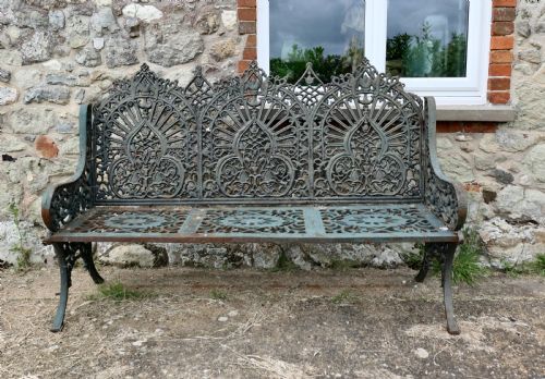 Large 19th Century Cast Iron Garden Bench 3 Seat