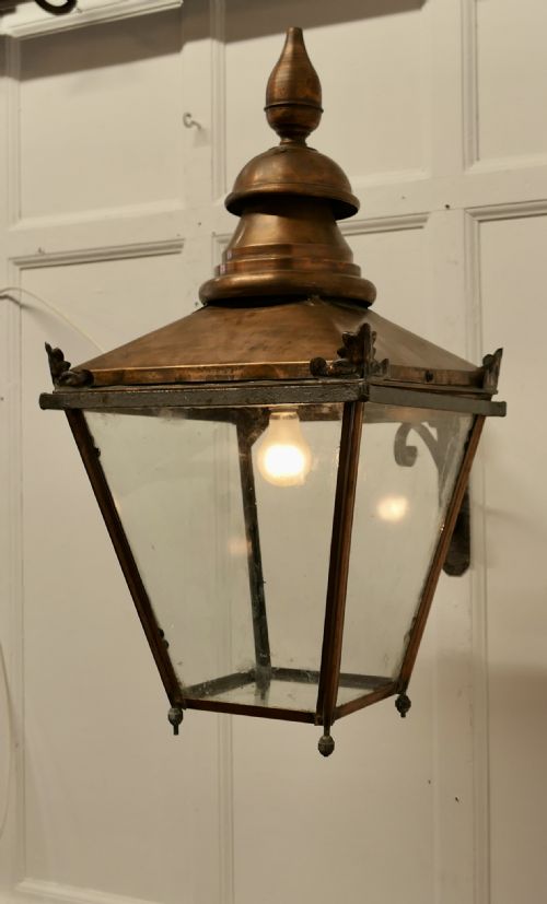 fig 1. Large Copper Wall Hanging Lantern  