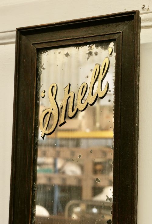 RARE SHELL MOTOR OIL ADVERTISING MIRROR WITH ROYAL APPOINTMENT TO H M THE KING - ADDITIONAL PHOTO 5