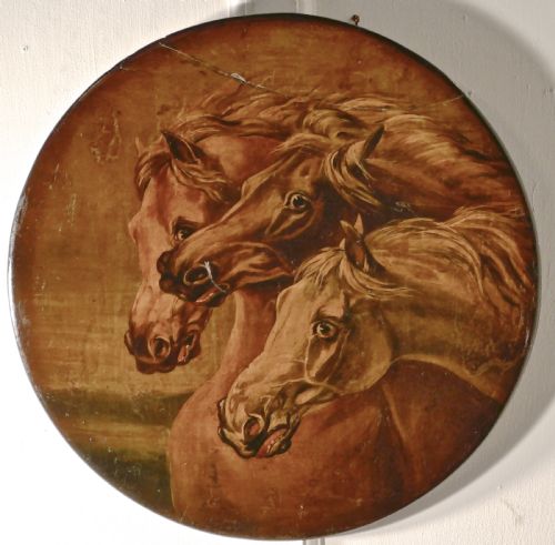 fig 1. Attributed to Edwin Landseer Rare Oil Painting on Slate ‘Fearful Horses’