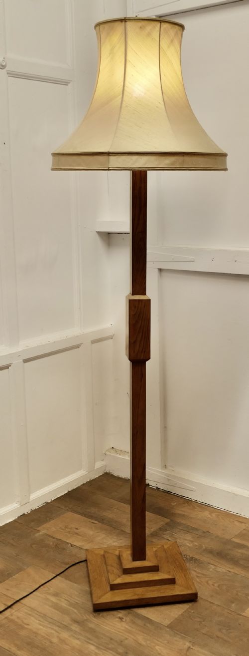 Art Deco Odeon Style Golden Oak Standard or Floor Lamp