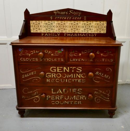Victorian Sign Painted Chemist’s Chest of Drawers