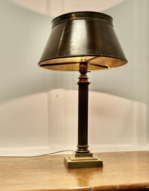 Single Column French Brass Table Lamp