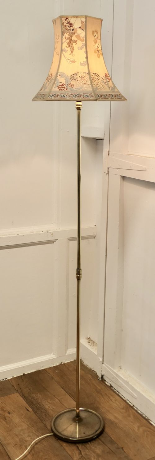 Brass Arts and Crafts Brass Column Floor Lamp