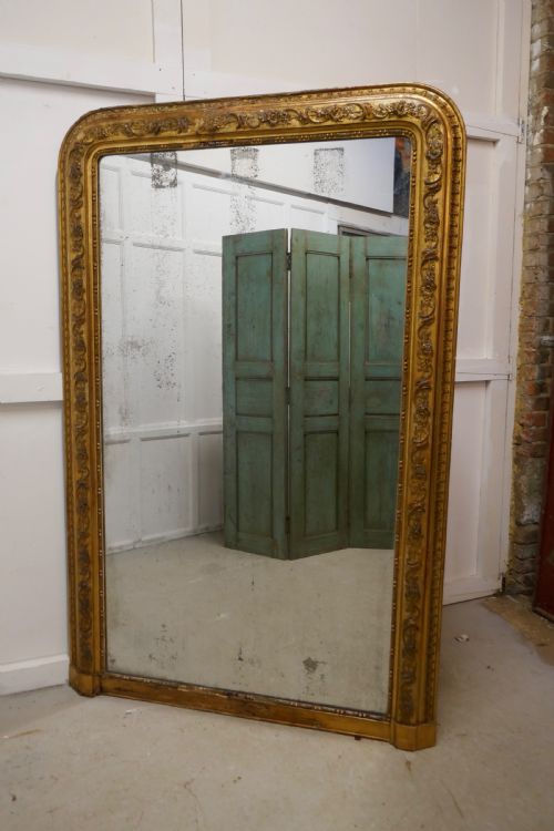 Very Large French 19th Century Louis Philippe Gold Mirror