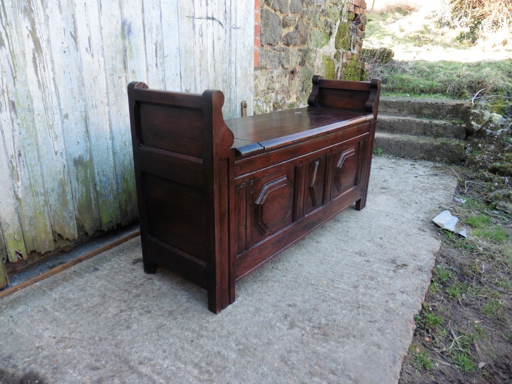 A 19th Century French Oak Window Seat Coffer