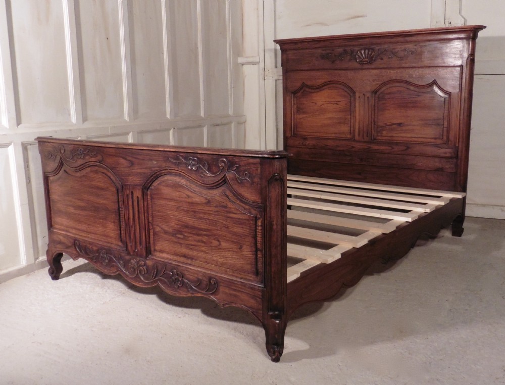 French Oak Empire Style Double Bed, King Size 