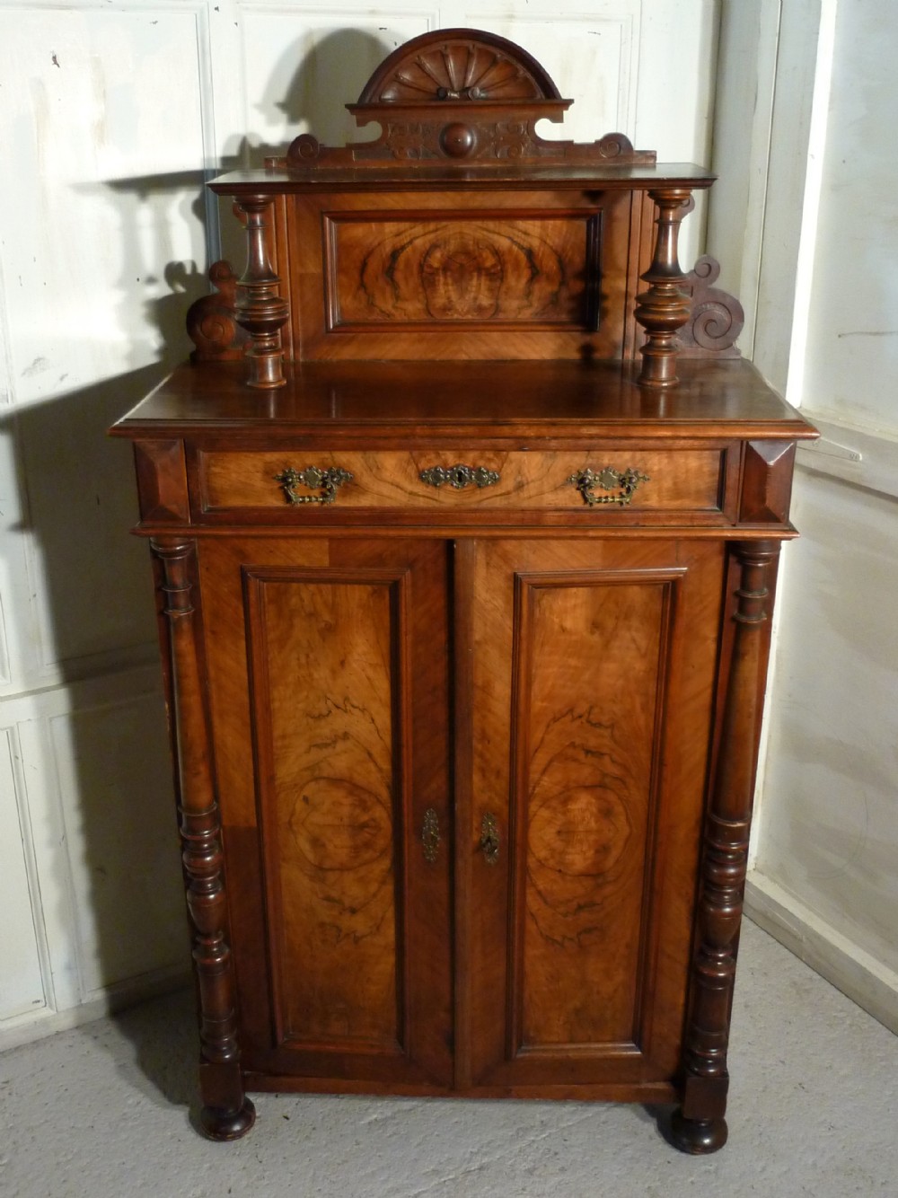 French Walnut Hall Cupboard Chiffonier 