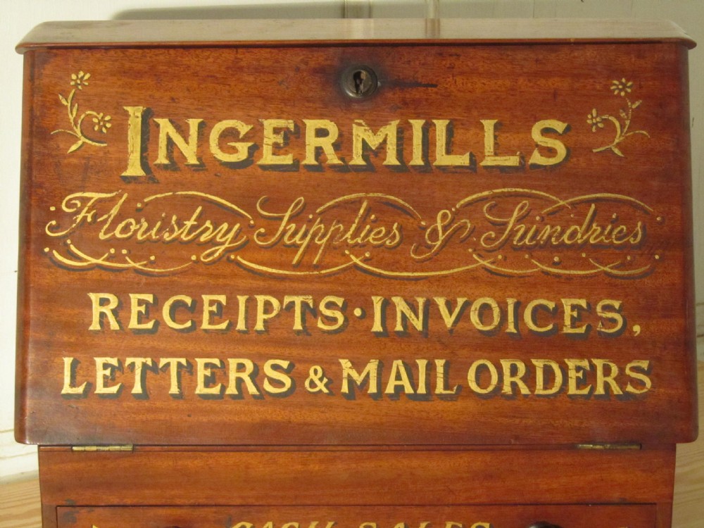 A Charming Victorian Mahogany Stationary Box, Flower Shop Display