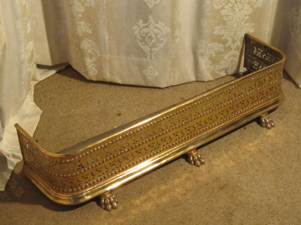 Victorian Pierced Brass Fender