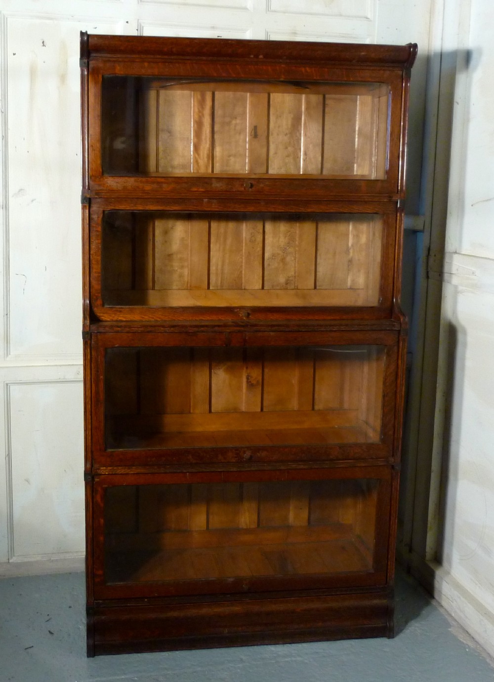 Art Deco 4 Stack Oak Globe Wernicke Barristers Bookcase or Filing Cabinet