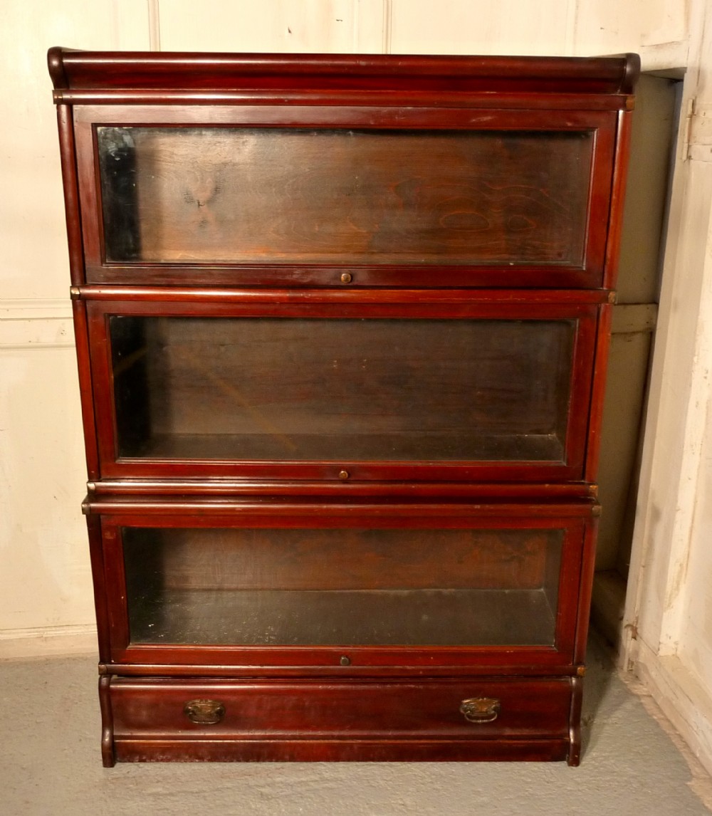 3 Stack Mahogany Globe Wernicke Barristers Bookcase or Filing Cabinet