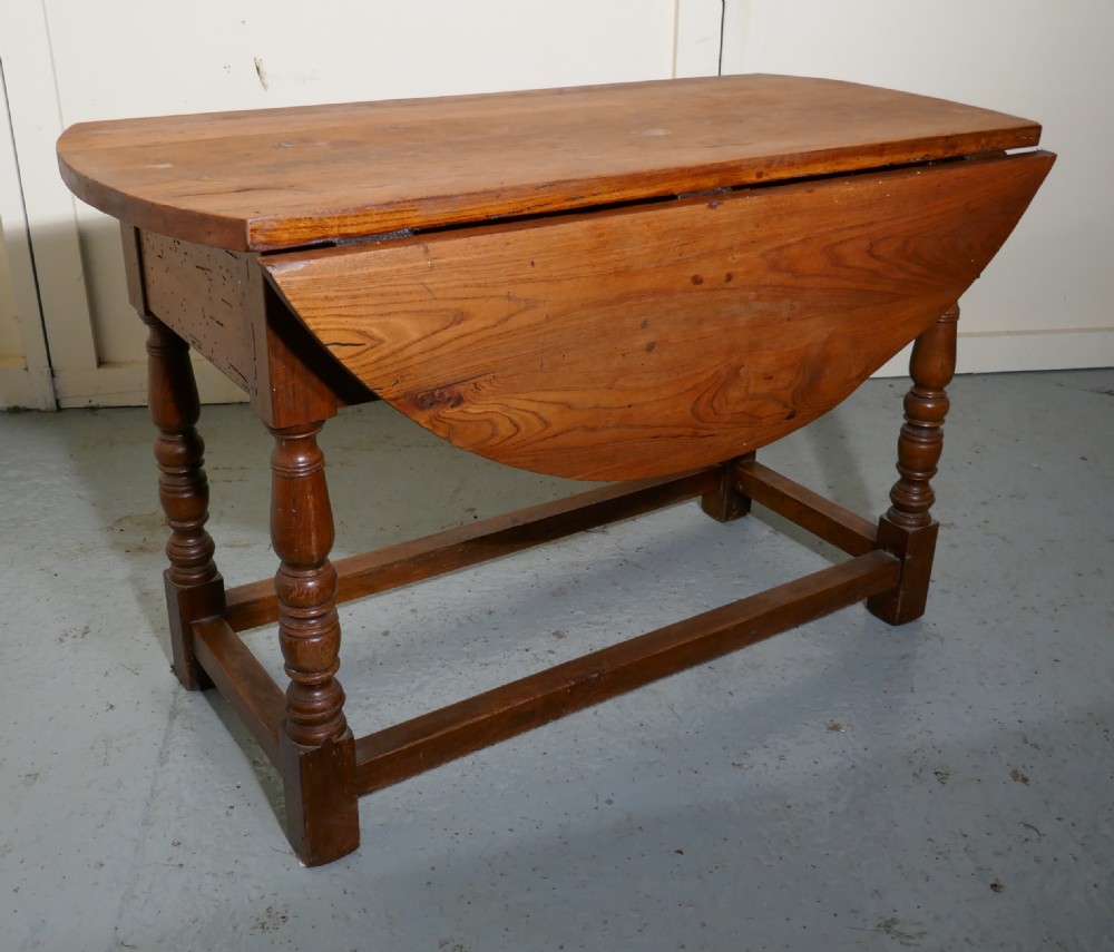 French Country Elm Drop Leaf Table, Kitchen Dining Table View IV