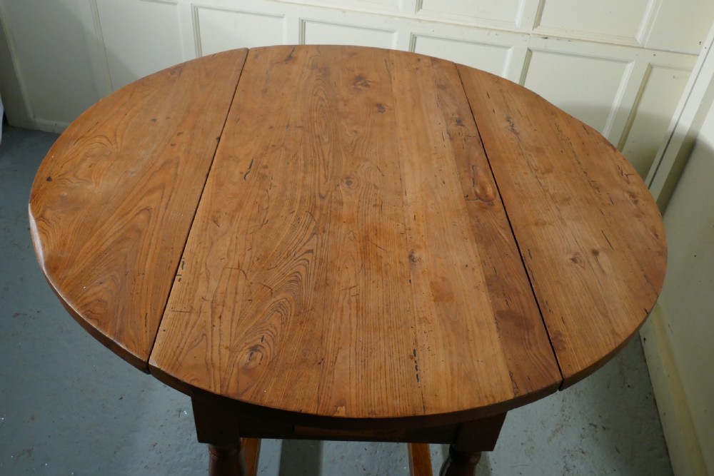 French Country Elm Drop Leaf Table, Kitchen Dining Table View VII