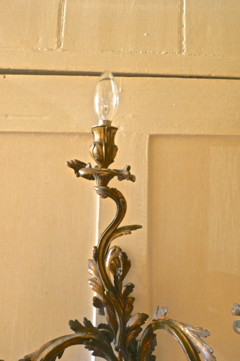 A set of 5  Large Gilded Bronze Triple French Wall Sconces  View VI