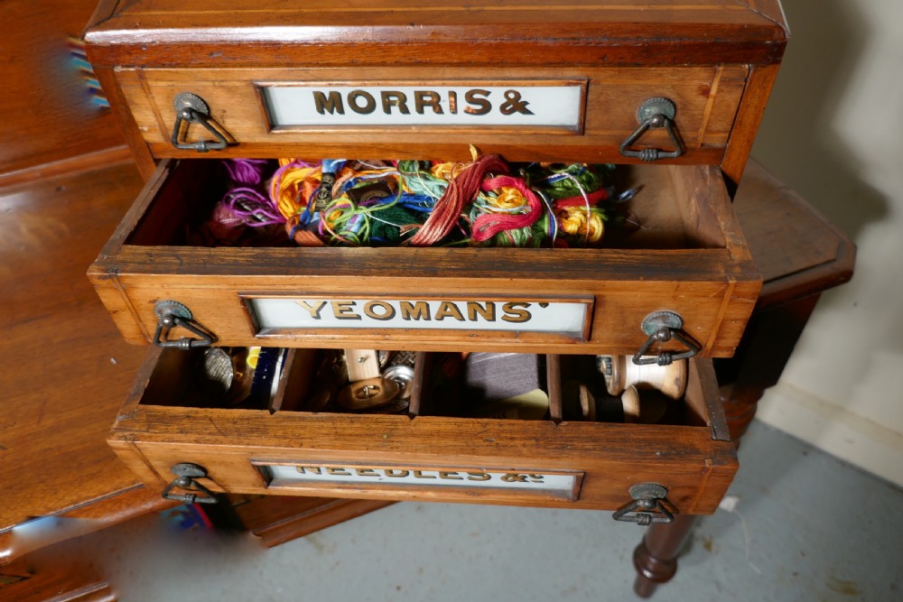 Morris and Yeoman’s Needles & Co Haberdashery Advertising 3 Drawer Cabinet View VI