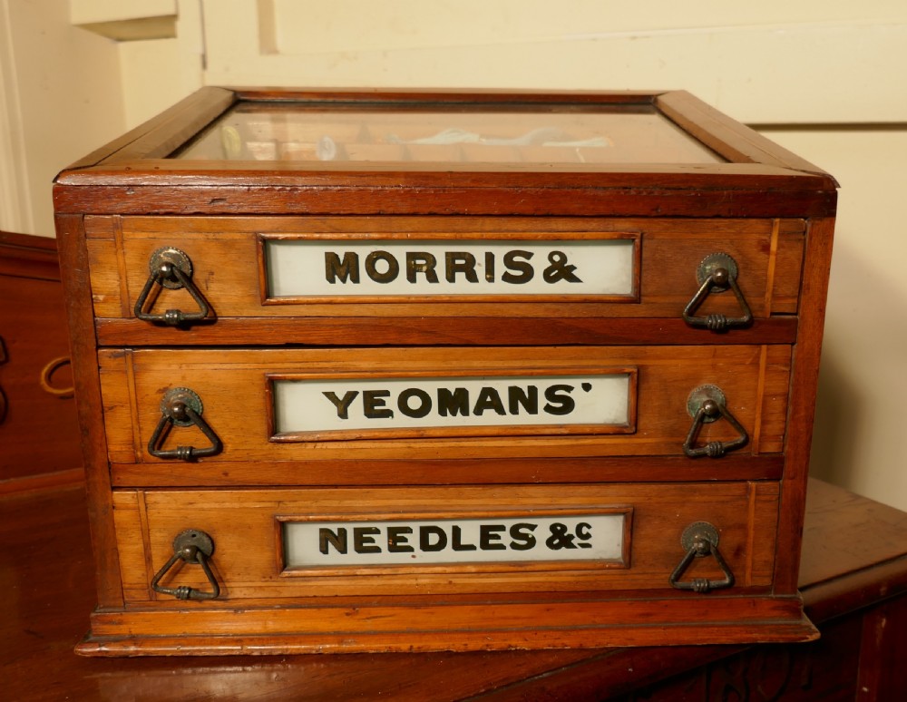 Morris and Yeoman’s Needles & Co Haberdashery Advertising 3 Drawer Cabinet View VII