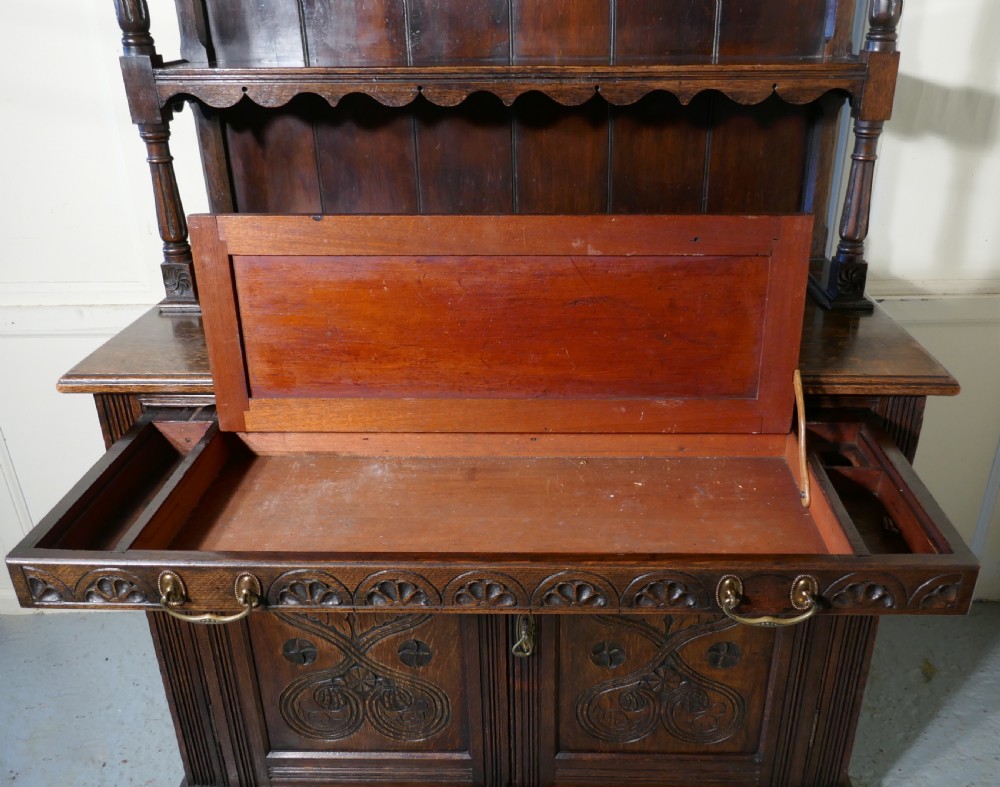 An 19th Century Gothic Oak Welsh Housekeepers Cupboard View III
