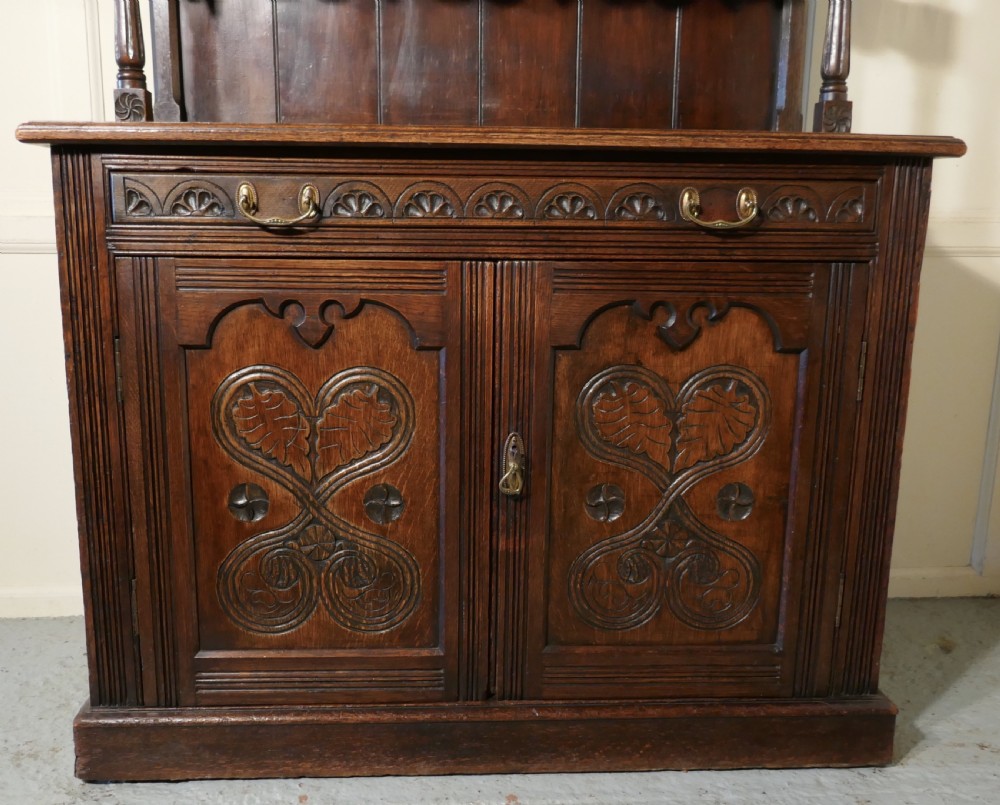 An 19th Century Gothic Oak Welsh Housekeepers Cupboard View VI