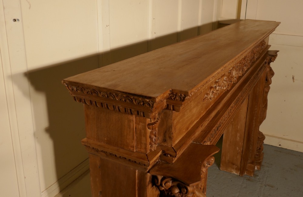 Large 19th Century Adams Style Carved Fire Place View II