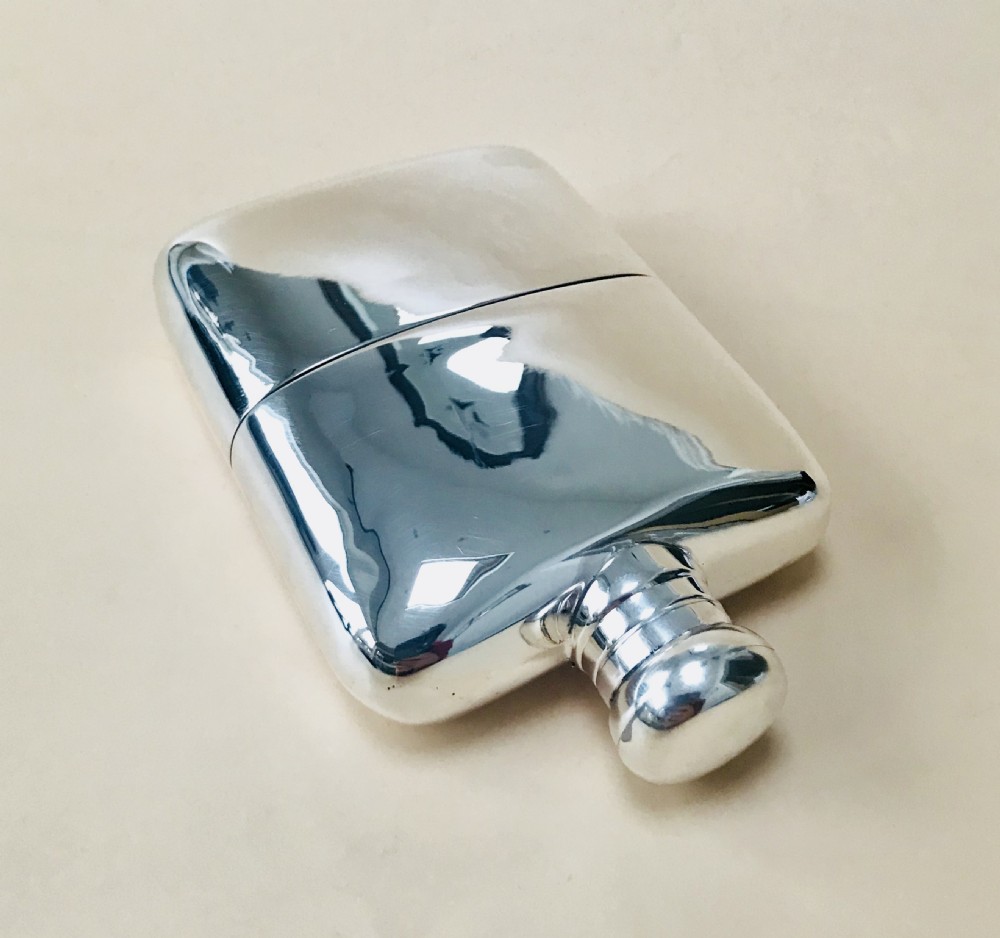 A Solid Silver Hall Marked Hip Flask and Cup 1891