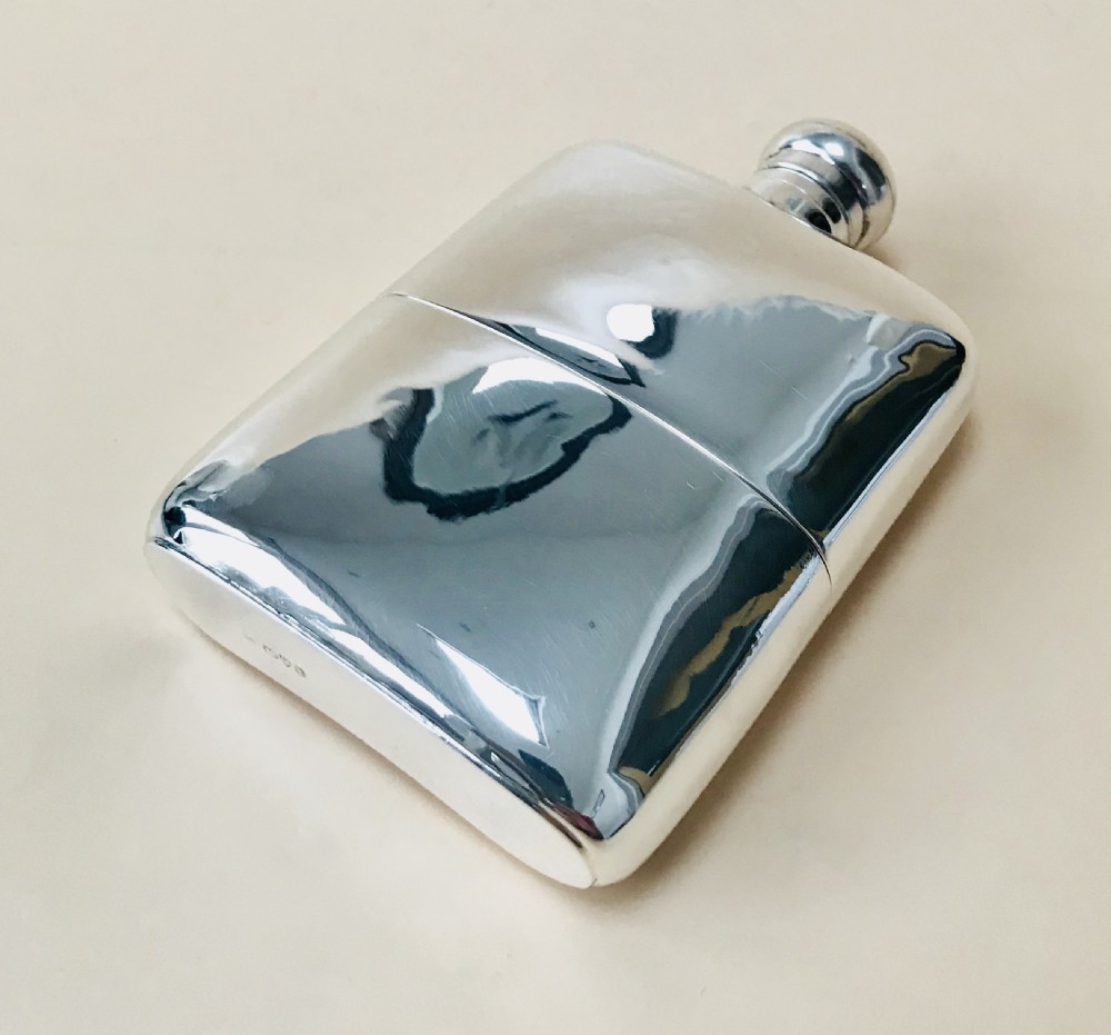 A Solid Silver Hall Marked Hip Flask and Cup 1891 View II