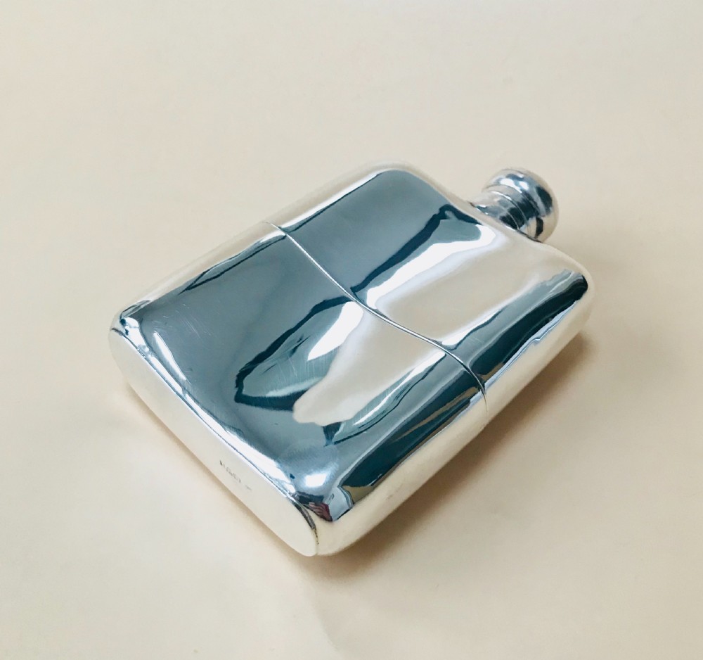 A Solid Silver Hall Marked Hip Flask and Cup 1891 View III