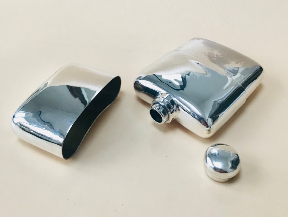 A Solid Silver Hall Marked Hip Flask and Cup 1891 View X