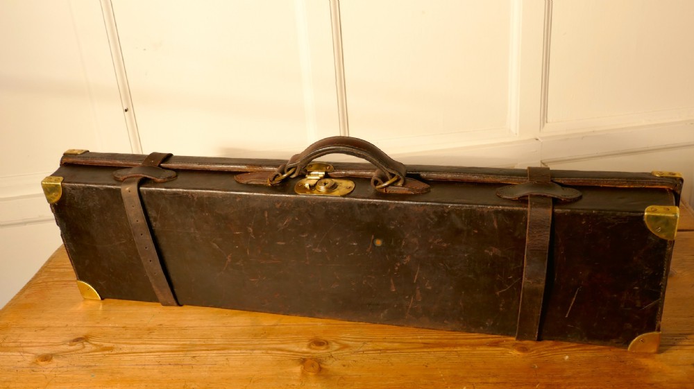19th Century Thomas Osborn Leather Shot Gun Case, with cleaning Rods   View IV