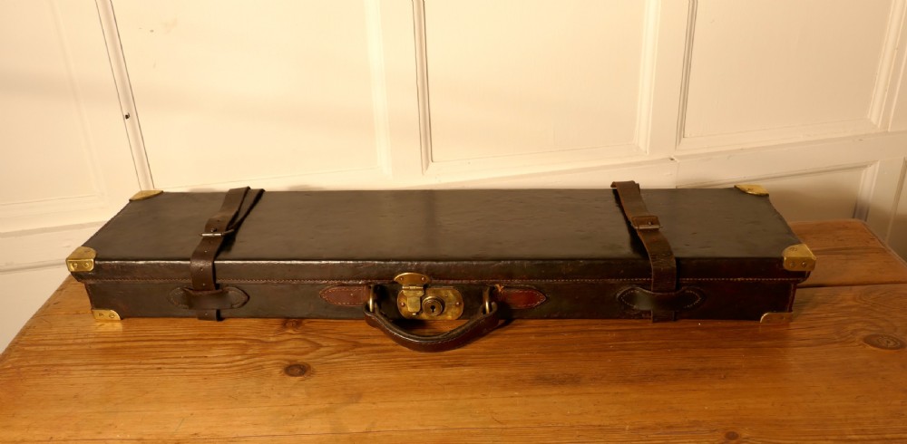 19th Century Thomas Osborn Leather Shot Gun Case, with cleaning Rods   View V