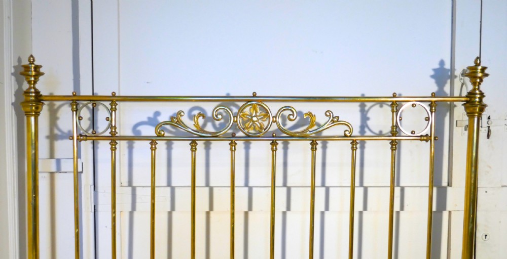 Spectacular French Art Nouveau Brass Kingsize Bed View XI