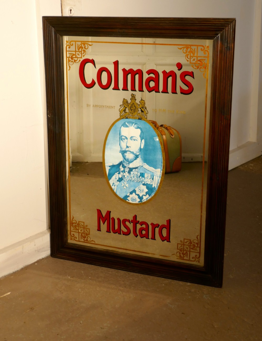 A Rare George V Colemans Mustard Advertising Mirror, Shop Display View V
